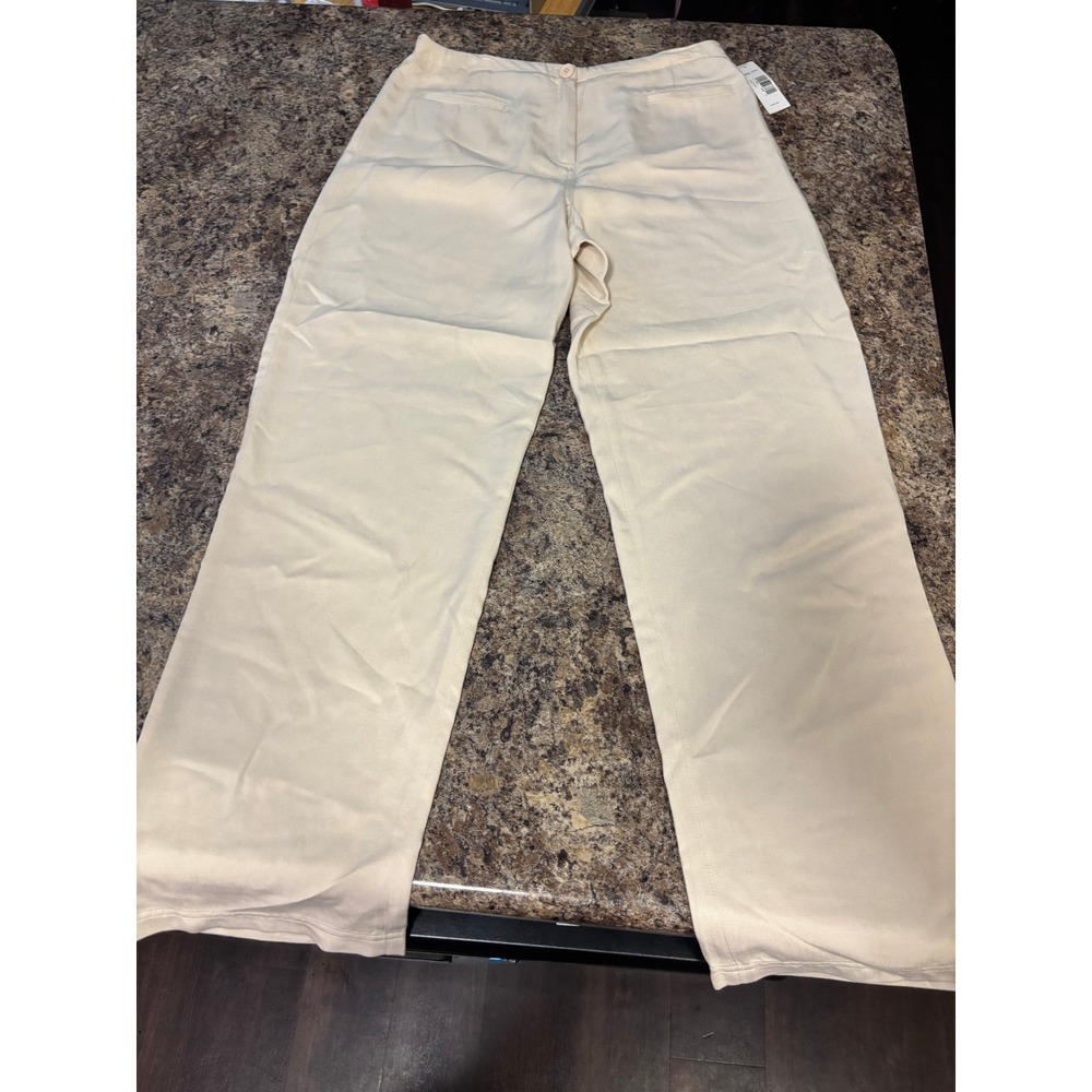 Pendleton Additions Womens Cream Wide Leg Dress‎ Pants Trousers Size 10